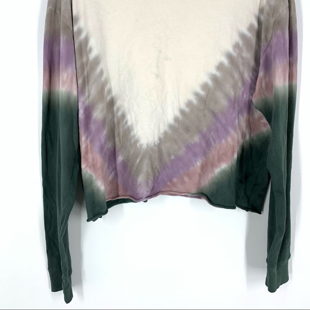 Daydreamer Cotton Tie Dye Long Sleeve Tee Shirt Medium Purple Tan‎ Green - Picture 4 of 8
